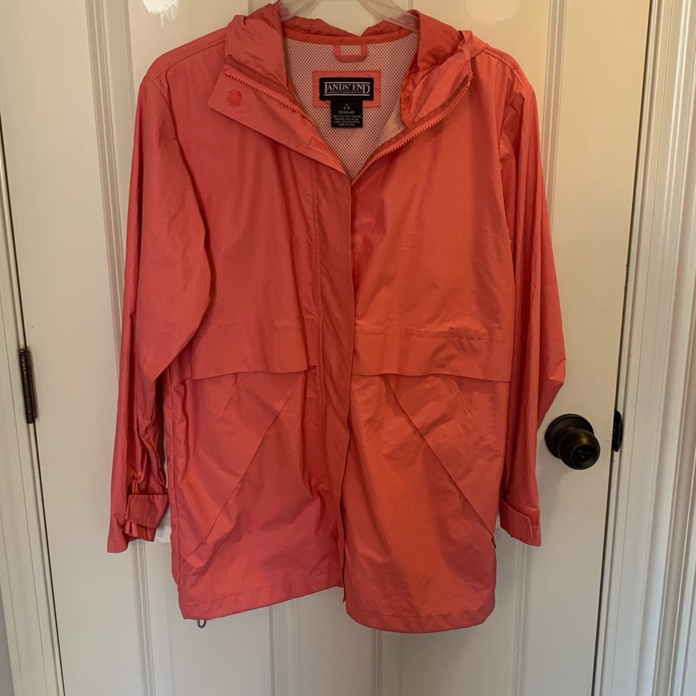 Lands’ End Pink rain jacket